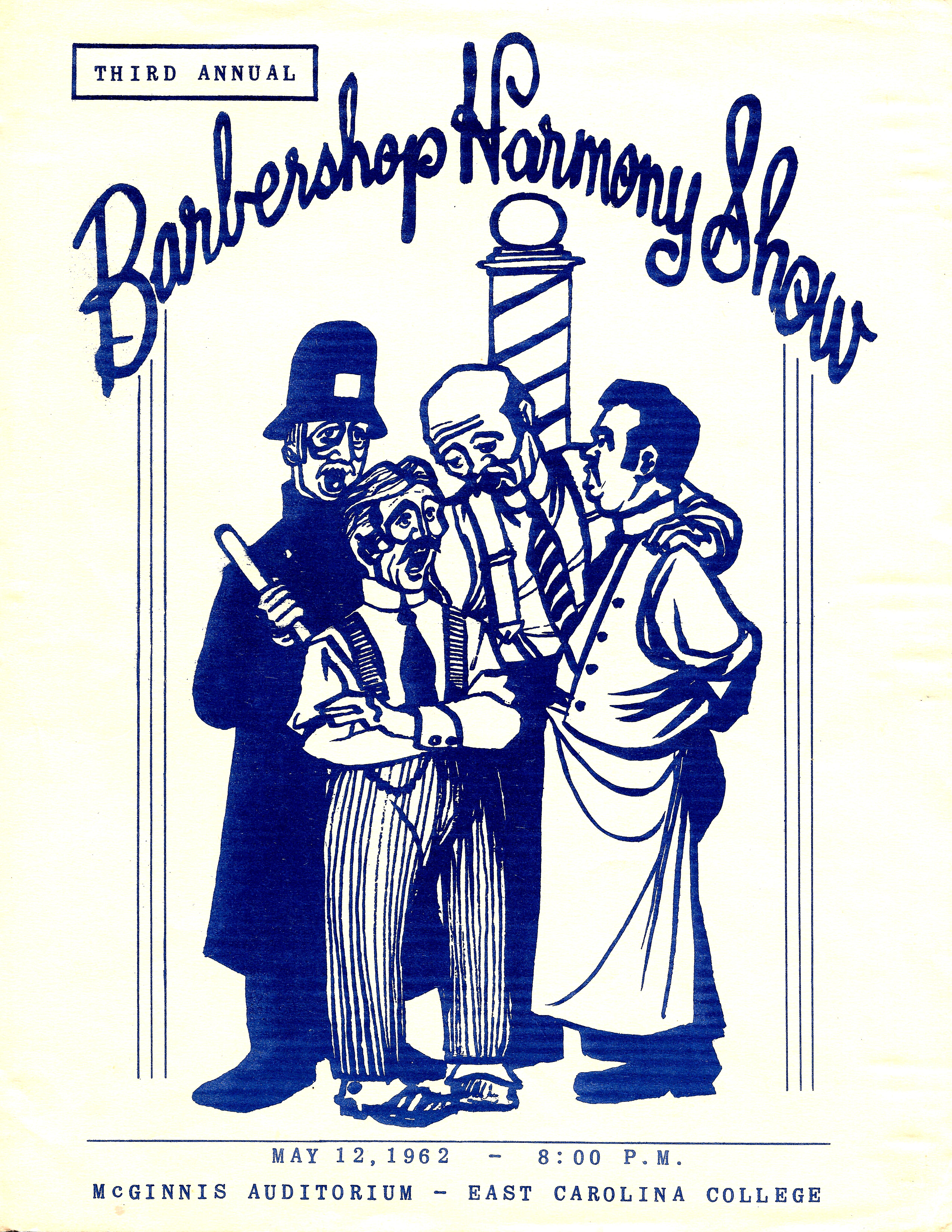 Cover Third Annual Barbershop Harmony Show May 12, 1962